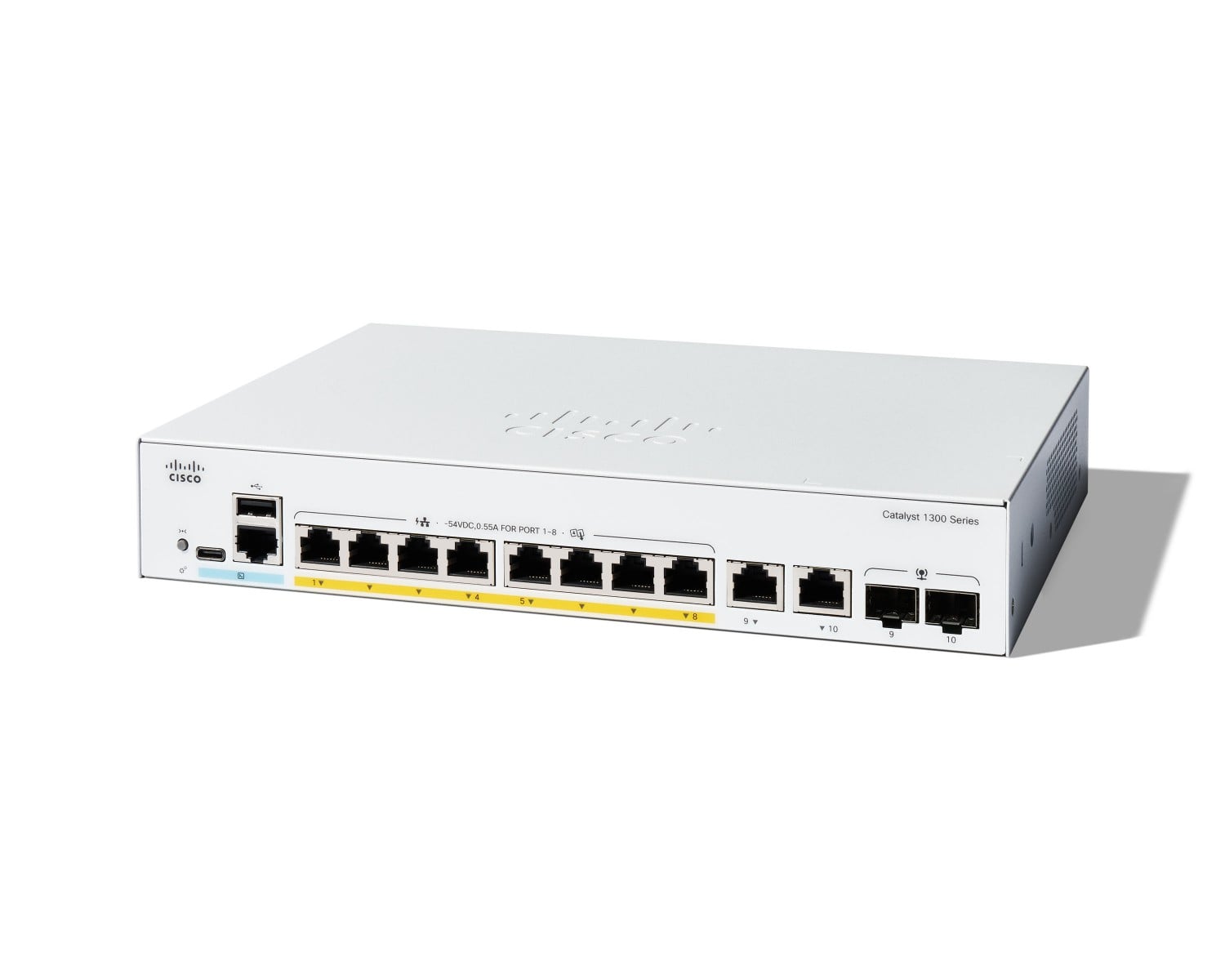 Cisco C1300-8P-E-2G Managed PoE Gigabit Switch with 8 Ports and Lifetime Protection
