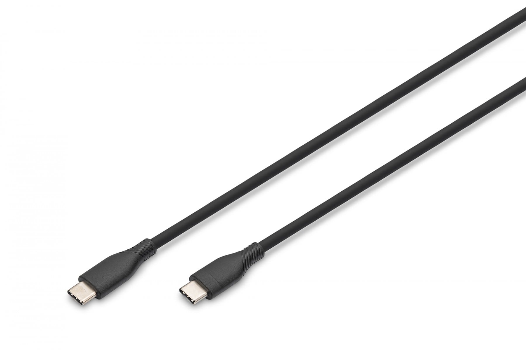 Silicone USB-C to USB-C power cable, USB 2.0 60W, 2 m, black
