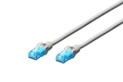 CAT 5e U-UTP patch cord, PVC AWG 26/7, length 2.5 m, color grey