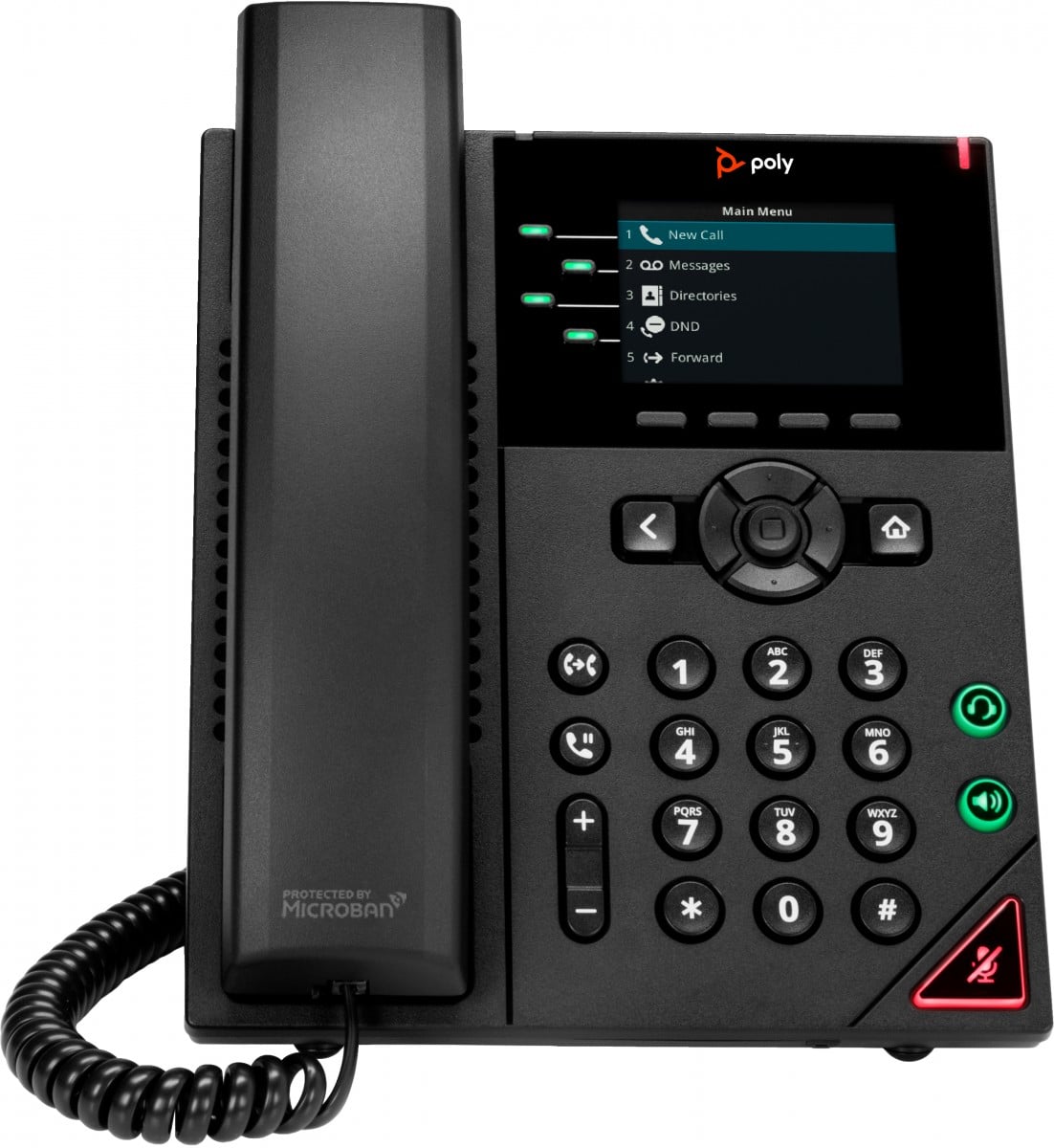 Poly VVX 250 4-Line IP Phone and PoE-enabled 89B62AA