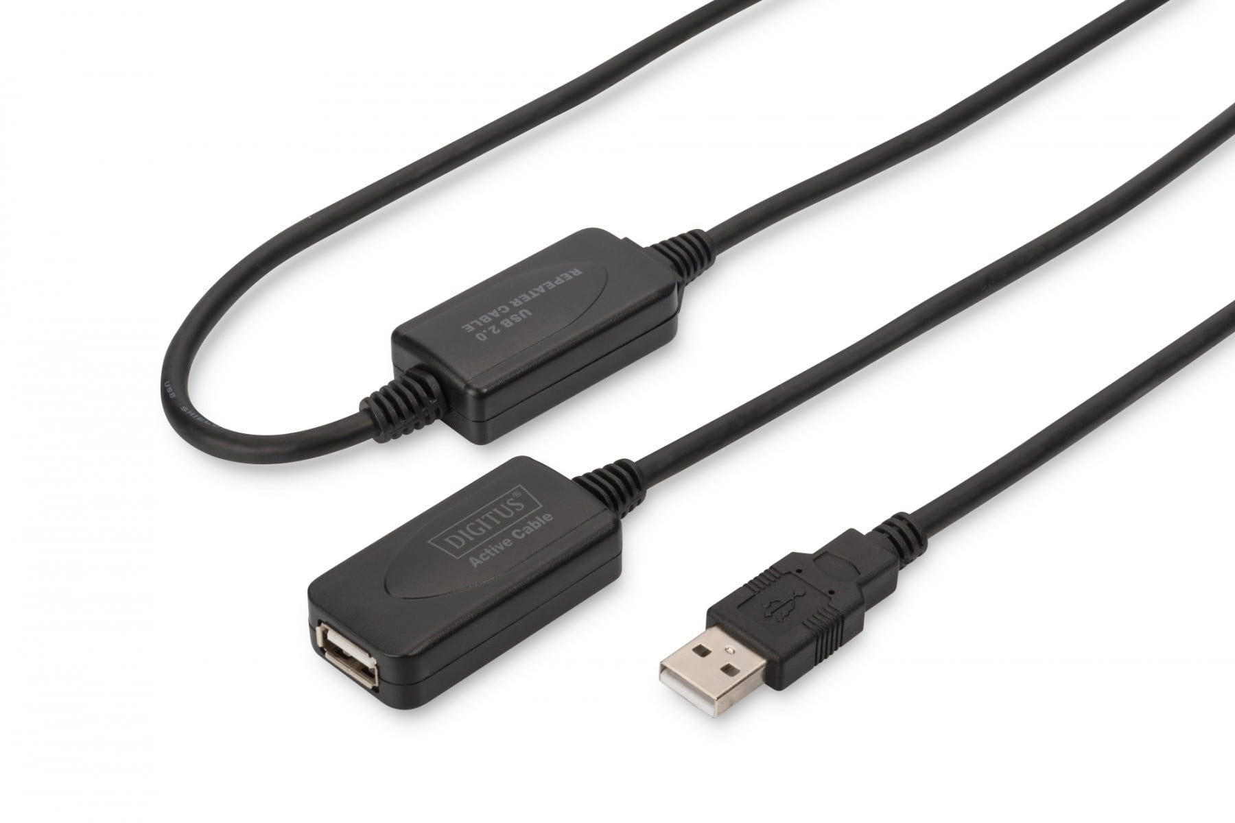 USB 2.0 Repeater Cable USB A male / A female, Length 20m