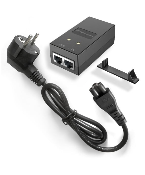 QuPSU GP241E, Gigabit Passive PoE PSU 24V 1A , EU cord, wall mount