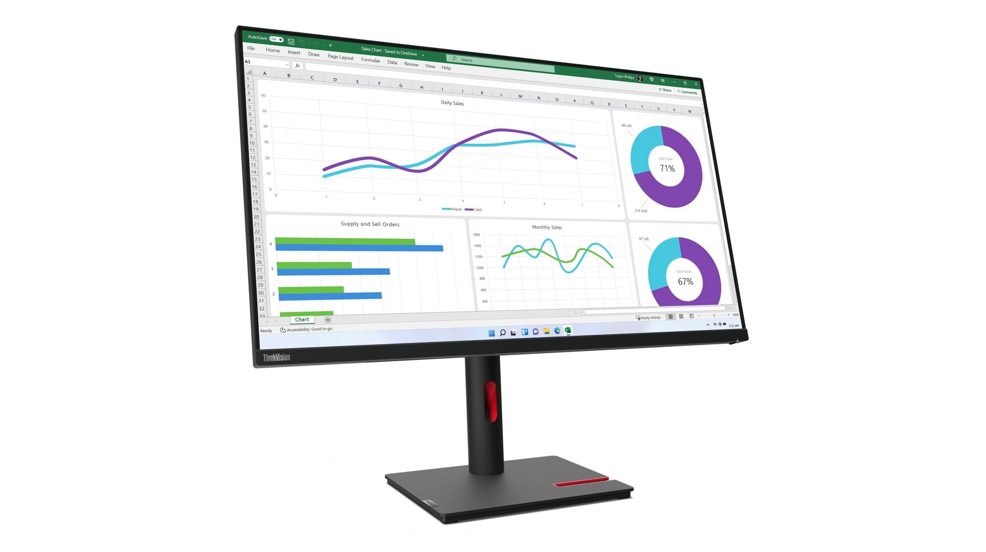 LENOVO Monitor ThinkVision T32h-30 31.5inch 2560x1440 Monitor 16:9 60Hz HDMI DP - Slika 6