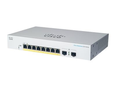 Cisco Business 220 Series CBS220-8FP-E-2G – Switch smart 8 x 10/100/1000 (PoE+) + 2 x Gigabit SFP (uplink) rack-mountable PoE+ (130 W) (CBS220-8FP-E-2G-EU)