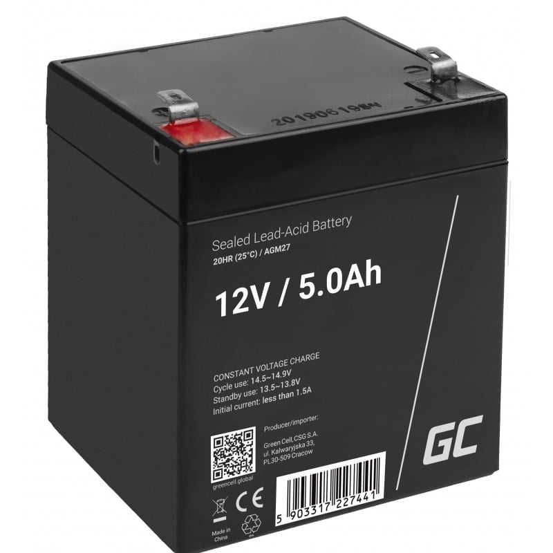 Green Cell AGM VRLA 12V 65Ah maintenance-free battery for camper, photovoltaics, solar panels, boats