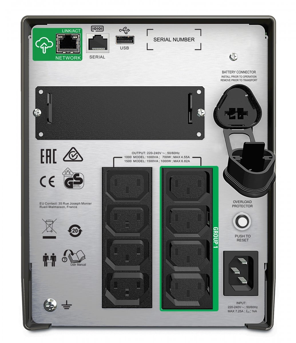 APC SMT1500IC uninterruptible power supply (UPS) Line-Interactive 1500 VA 1000 W 8 AC outlet(s)(SMT1500IC) - Slika 2