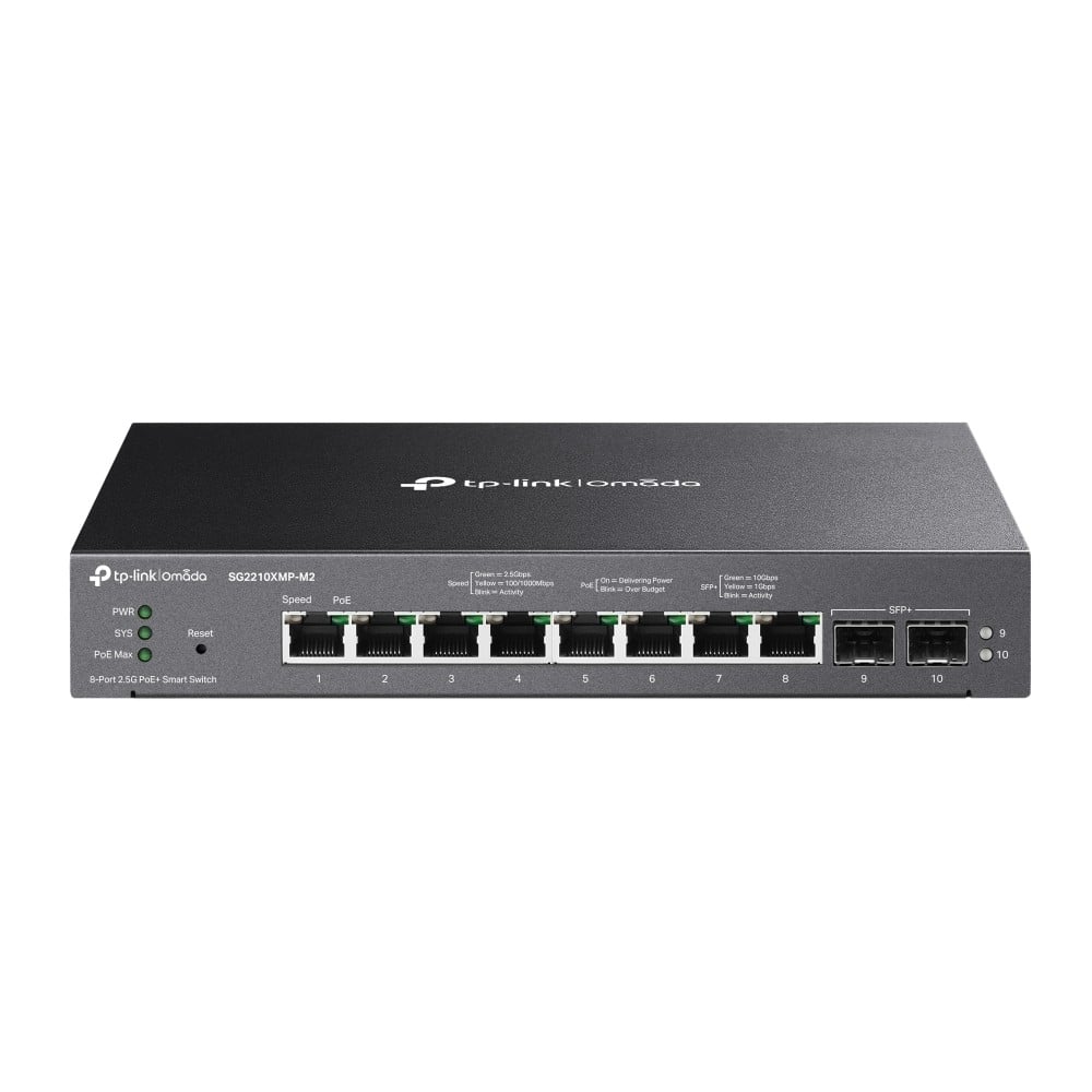 Tp-Link SG2210XMP-M2 OMADA 8-PORT 2.5GBASE-T AND 2-PORT 10GE SFP+ SMART SWITCH WITCH