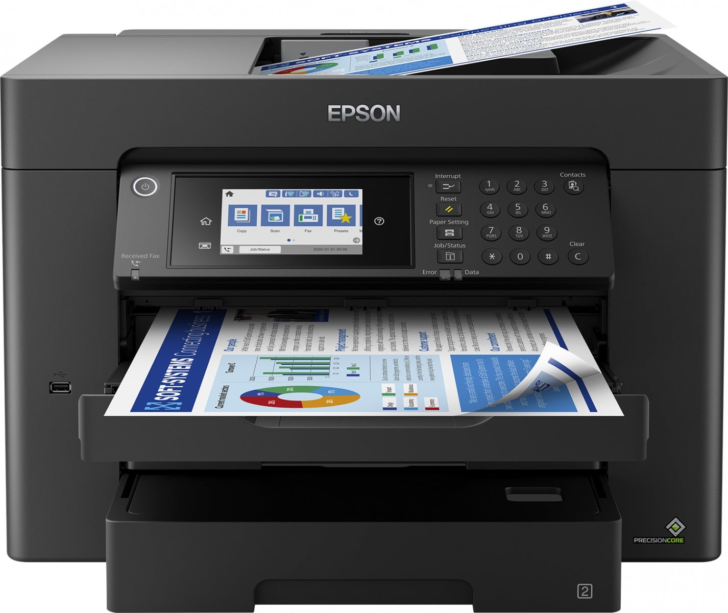 Epson WorkForce WF-7840DTWF – multifunction injket device – print, scan, copy, fax 4800 x 2400 DPI A3+ DUPLEX 25ppm Wi-Fi AirPrint