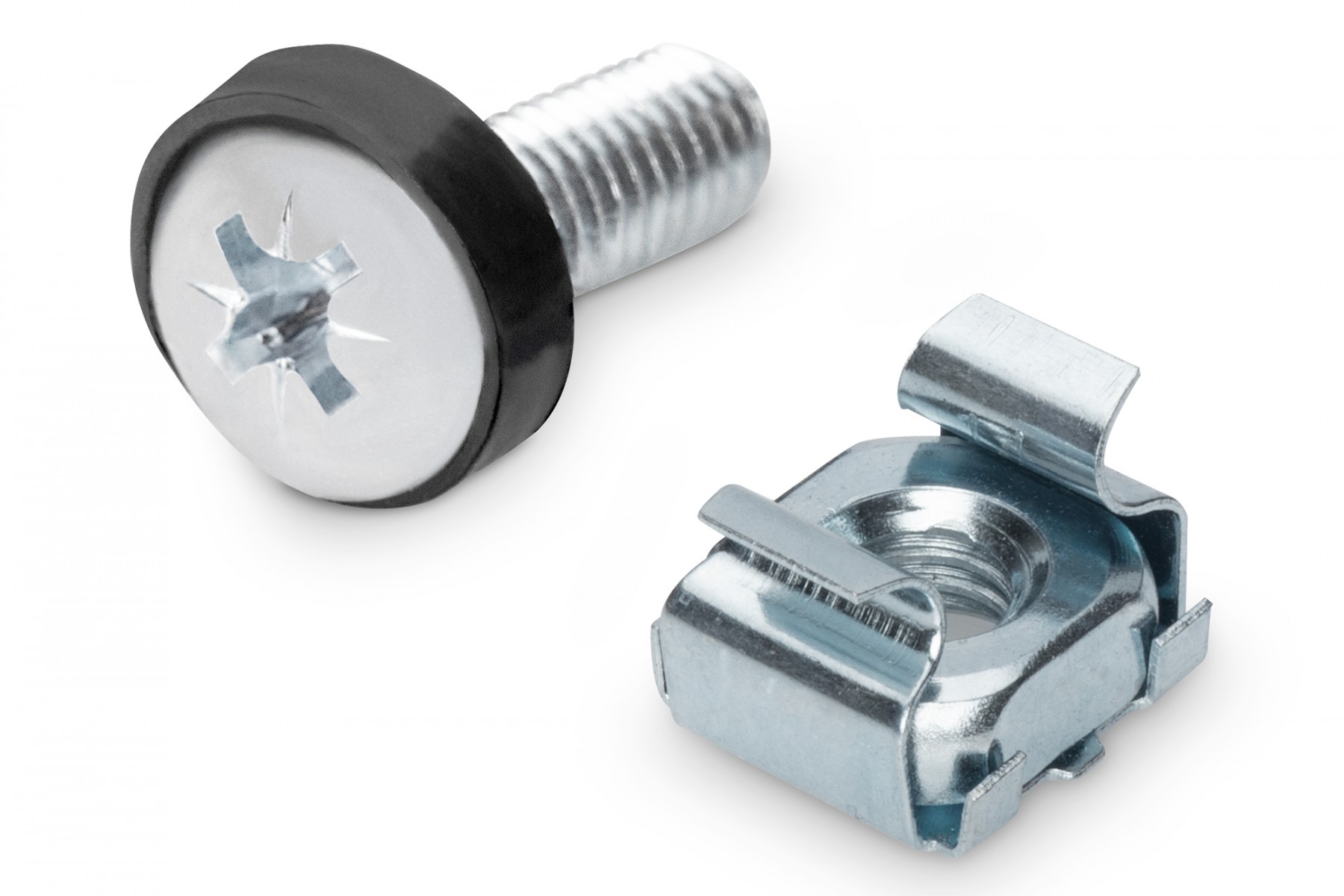 M6 installation screw set, 50 pieces 50x silver screws, cage nuts and washers