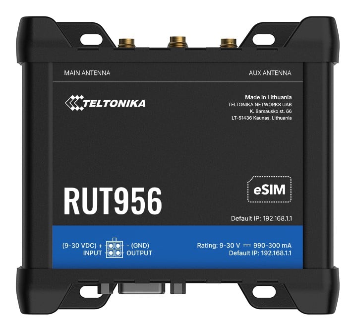 Teltonika Networks RUT956 (EU) 4G LTE ROUTER with eSIM