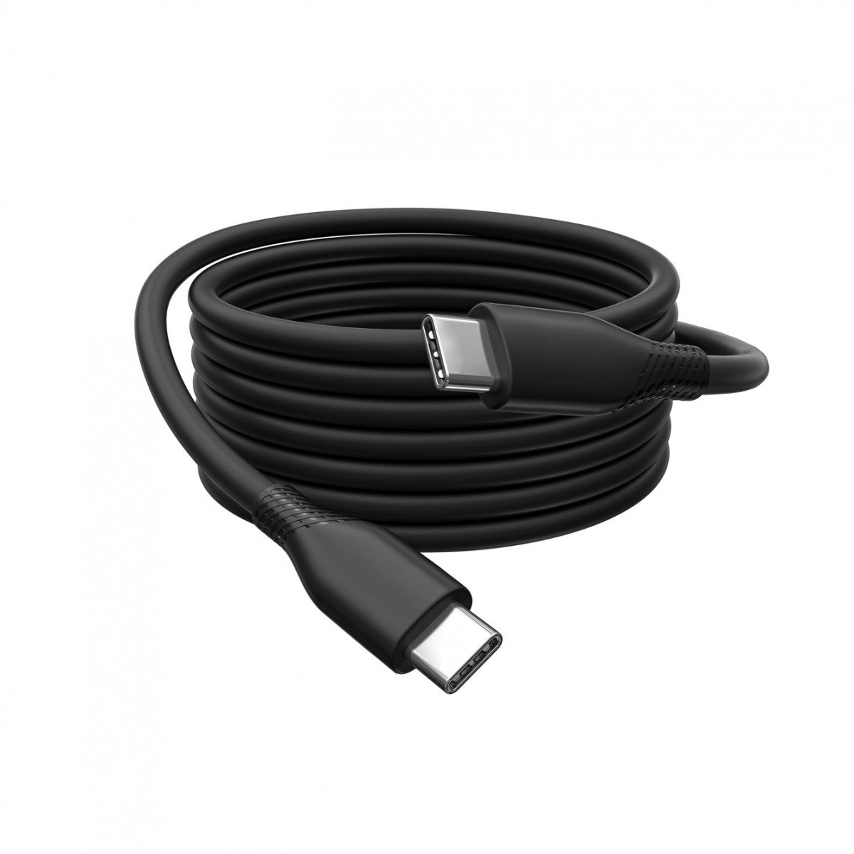 Silicone USB-C to USB-C power cable, USB 2.0 60W, 2 m, black - Slika 2