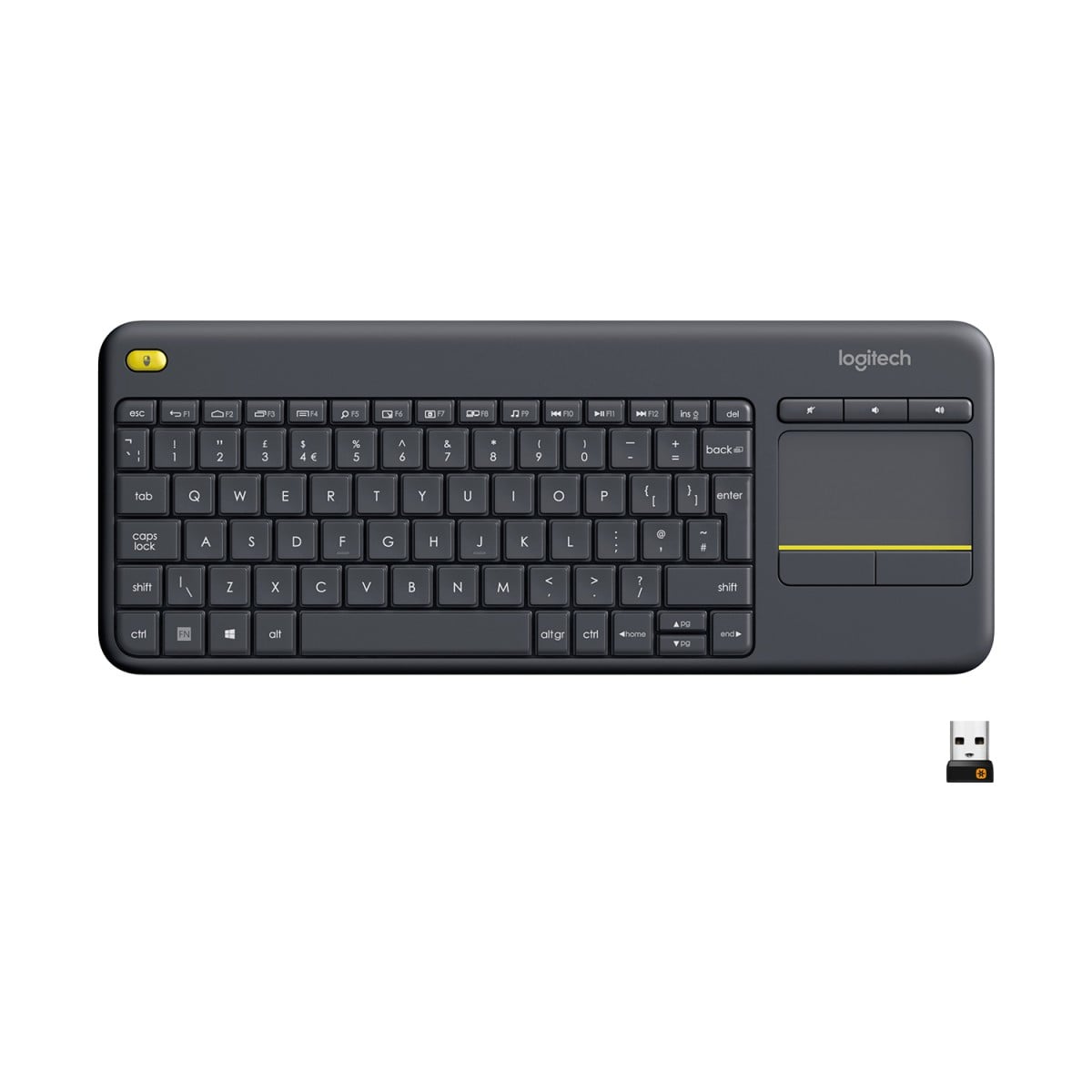 Logitech K400 Plus Wireless US International black QWERTY