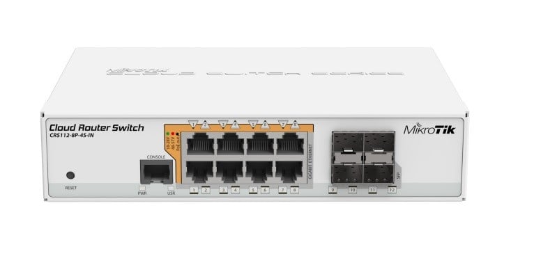 Mikrotik CRS112-8P-4S-IN network switch Gigabit Ethernet (10/100/1000) Power over Ethernet (PoE) White (CRS112-8P-4S-IN)