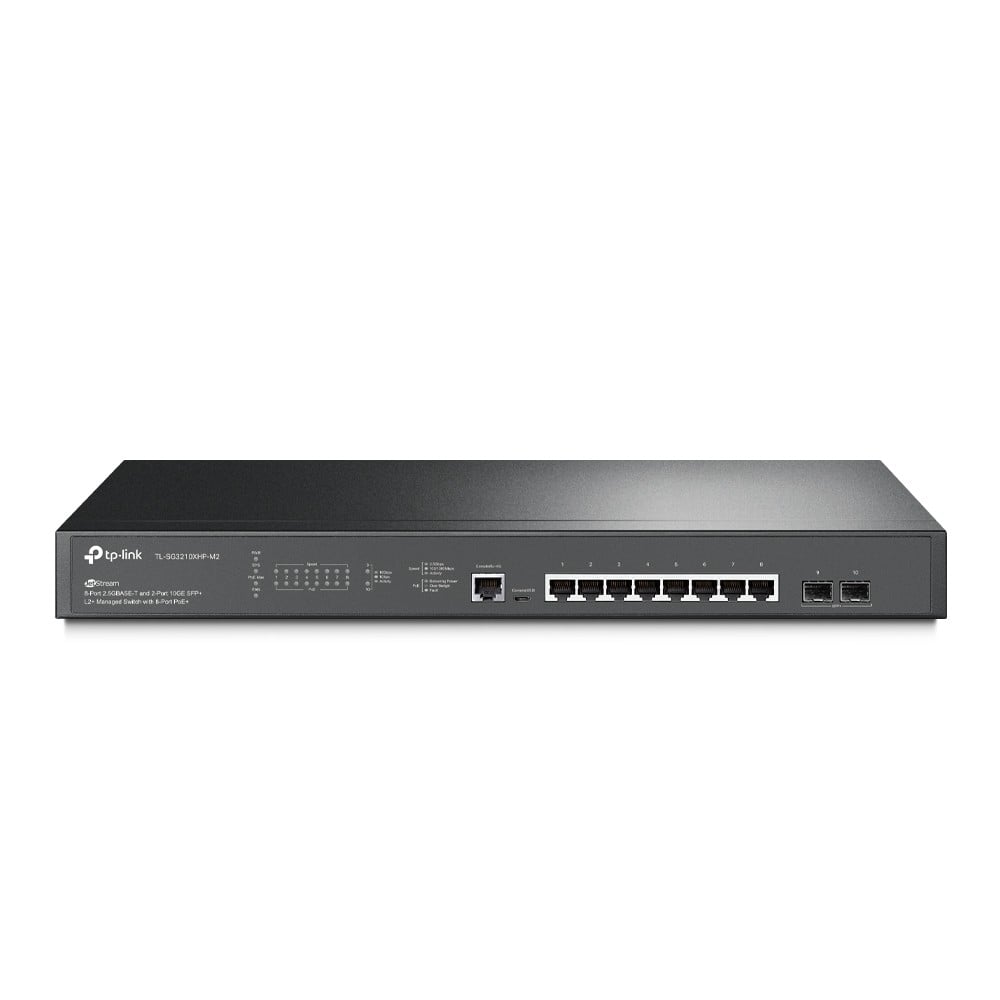 TP-Link TL-SG3210XHP-M2 JetStream™ 8-Port 2.5GBase-T and 2-Port 10GE SFP+ L2+ Managed Switch with 8-Port PoE+
