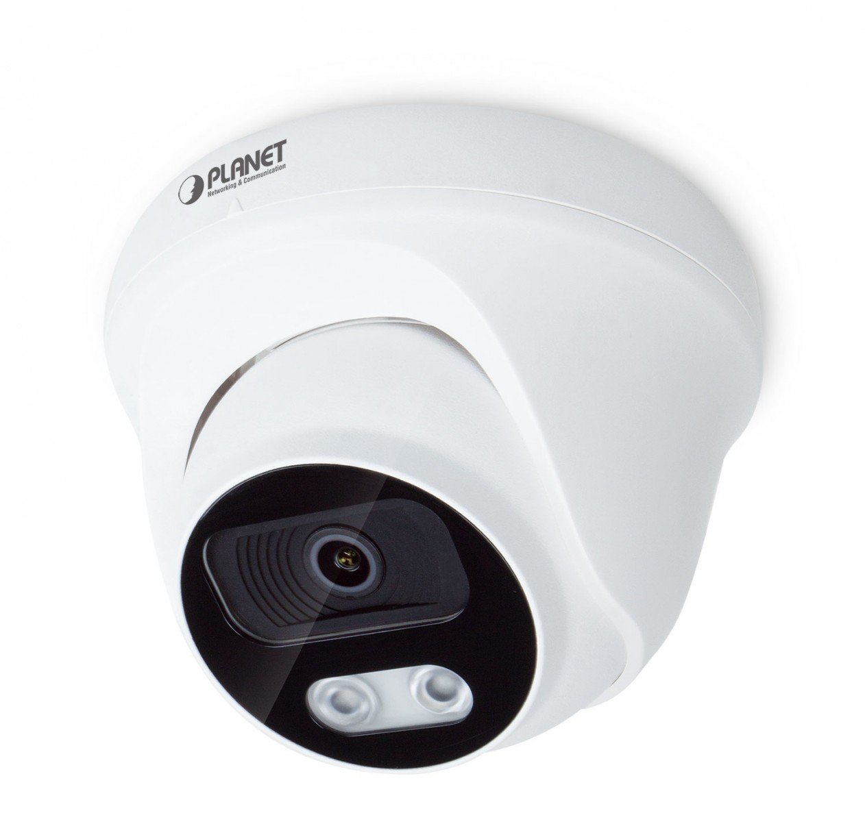 Planet ICA-4480F H.265 4 Mega-pixel Full Color Dome IP Camera:Color Day and Night, supports Warm light LED 4000K up to 25m, Smart IR, 3.6mm Lens, H.265(+)/H.264