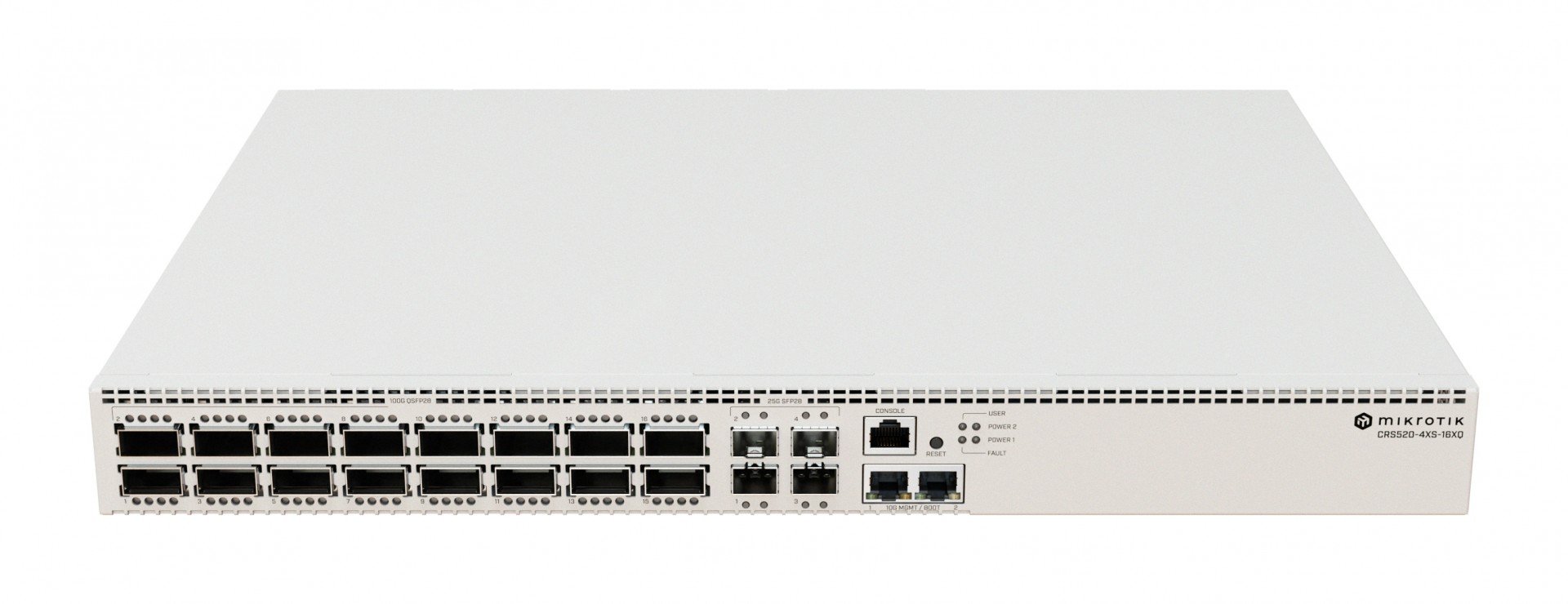 MikroTik Cloud Switch CRS520-4XS-16XQ-RM, 4x 2GHz CPU, 4GB RAM, 2x 10G LAN, 16x QSFP28, 4x SFP28, 2x PSU, L5 - Slika 3