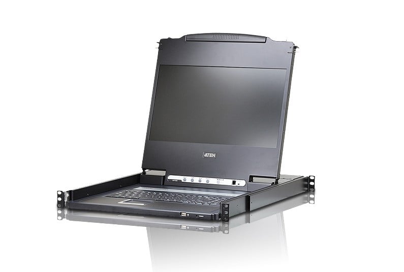 ATEN USB DVI WideScreen Full HD 17.3″ LCD Console with USB Peripheral Support