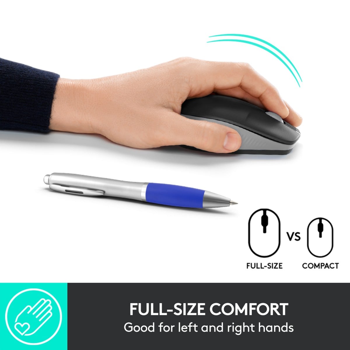 M190 Full-size wireless mouse - MID GREY - Slika 8