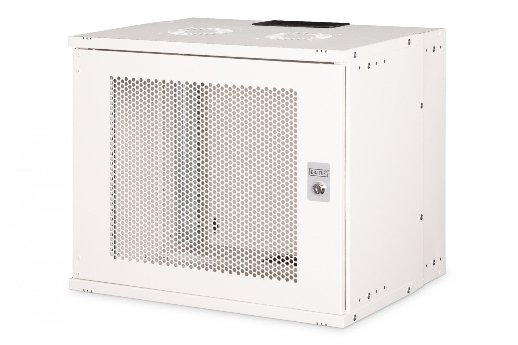 19″ 9U wall-mounted network cabinet, SOHO PRO 460 x 500 x 400 mm, perforated door, grey, unassembled, 60 kg