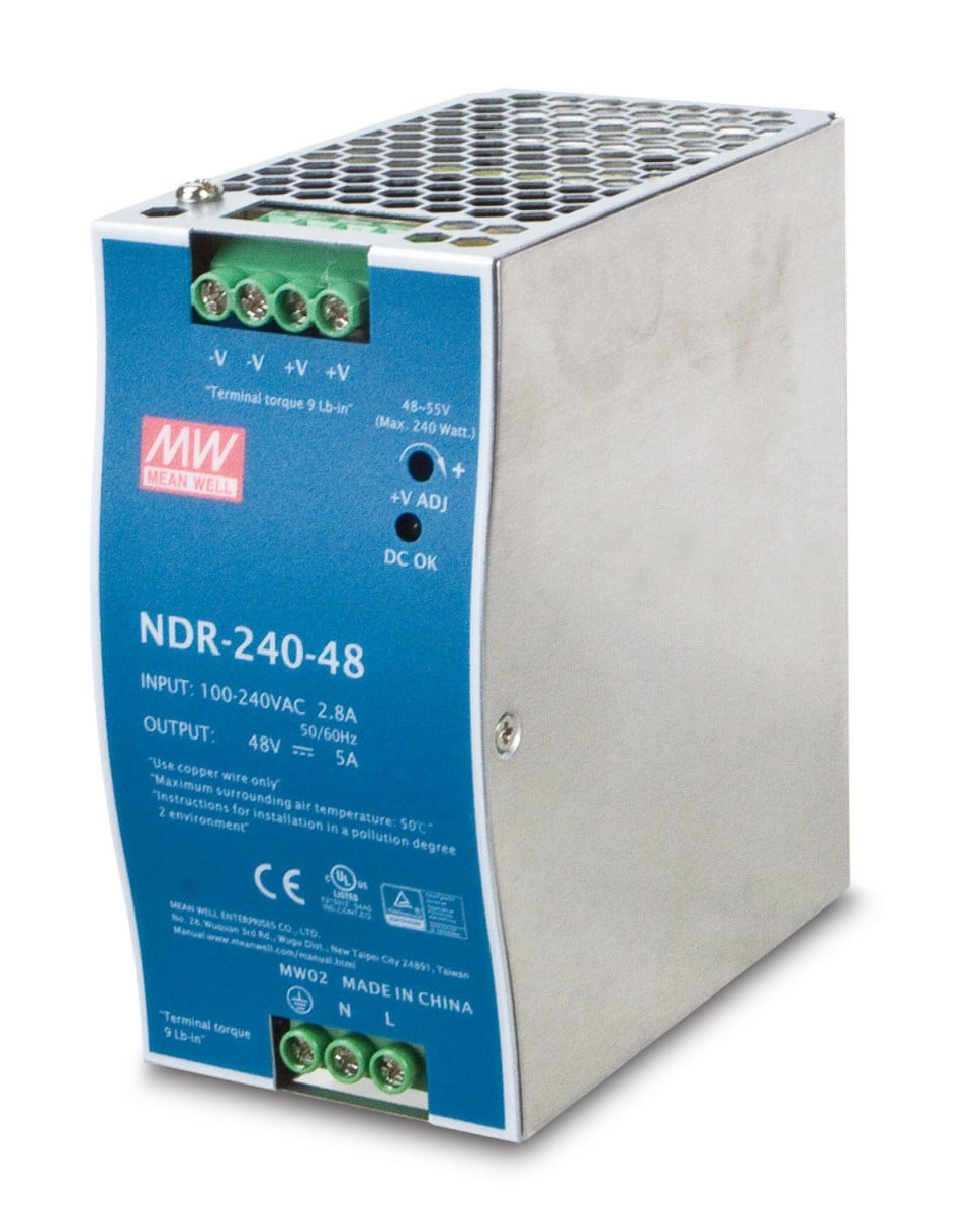 Planet PWR-240-48 48V, 240W Din-Rail Power Supply (NDR-240-48, adjustable 48-56V DC Output)