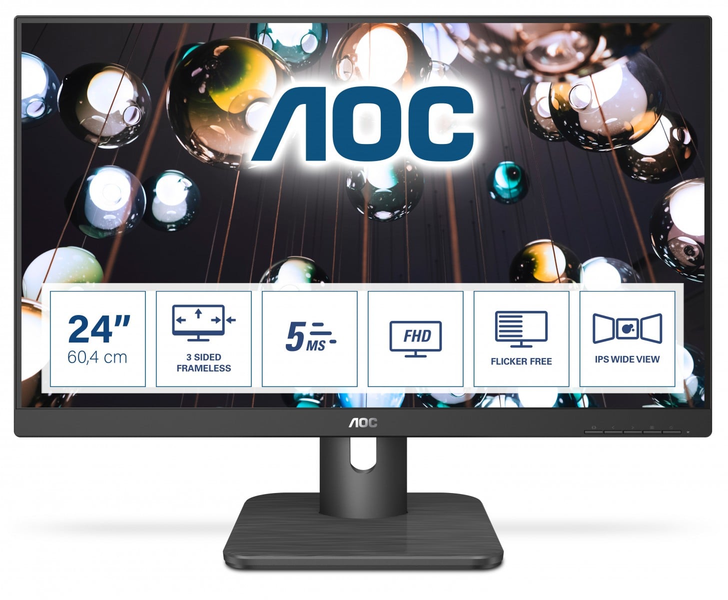 AOC E1 24E1Q computer monitor 60.5 cm (23.8″) 1920 x 1080 pixels Full HD LED Black