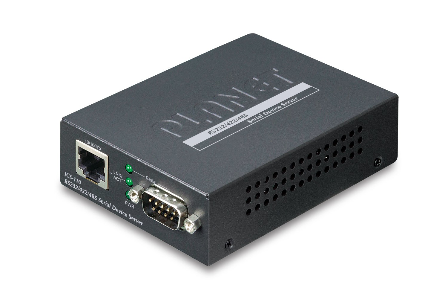 Planet ICS-110 1-Port RS232/422/485 Serial Device Server (1-Port 10/100BASE-TX, -10 to 60 C, Web, Telnet and SNMP management)