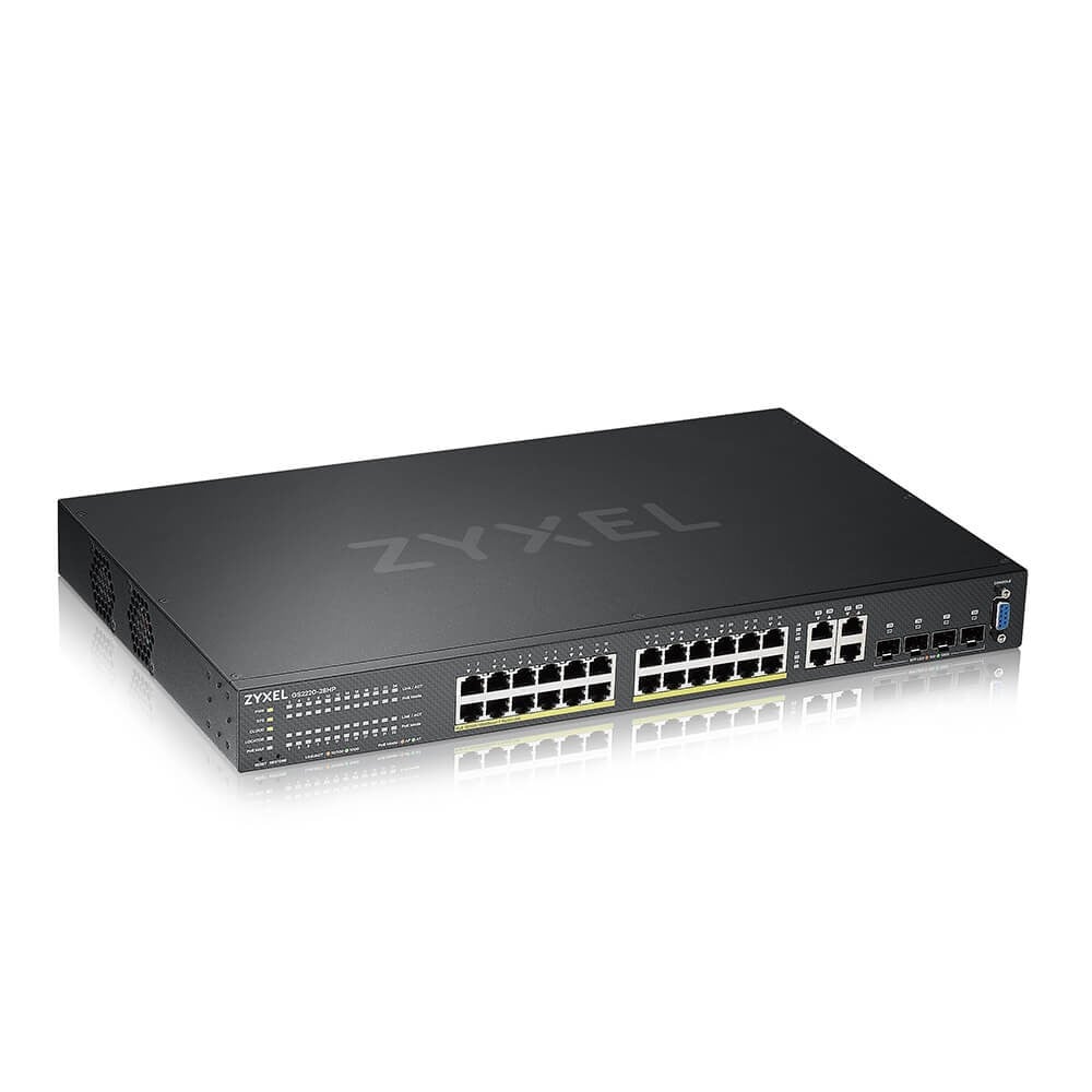 GS2220-28HP,EU region,24-port GbE L2 PoE Switch with GbE Uplink (1 year NCC Pro pack license bundled)