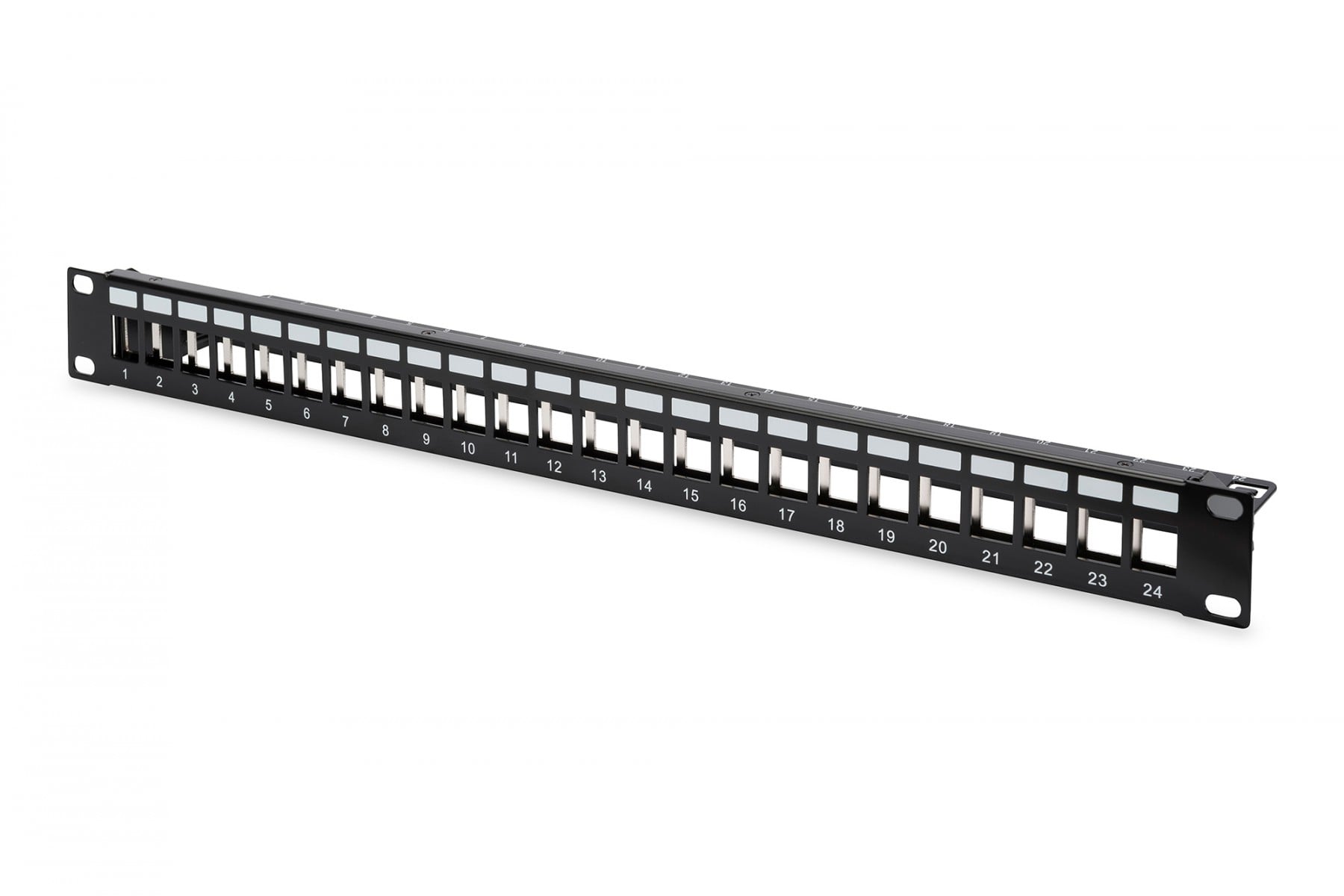 Modular Patch Panel, shielded 24-port, blank, 1U, rack mount, black RAL 9005