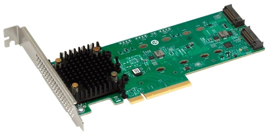 Broadcom 9540-2M2, NVME x1, x2,x4; SATA x8 PCIe 4.0