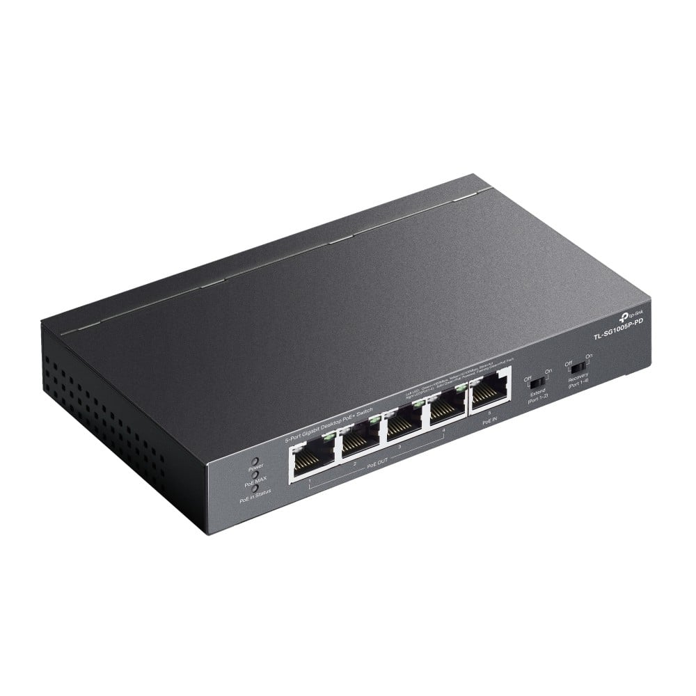 TP-Link TL-SG1005P-PD 5-Port Gigabit Desktop Switch with 1-Port PoE++ In and 4-Port PoE+ Out - Slika 4