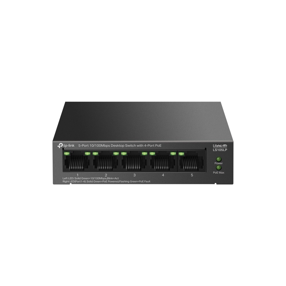 TP-Link LS105LP 5-Port 10/100 Mbps Desktop Switch with 4-Port PoE