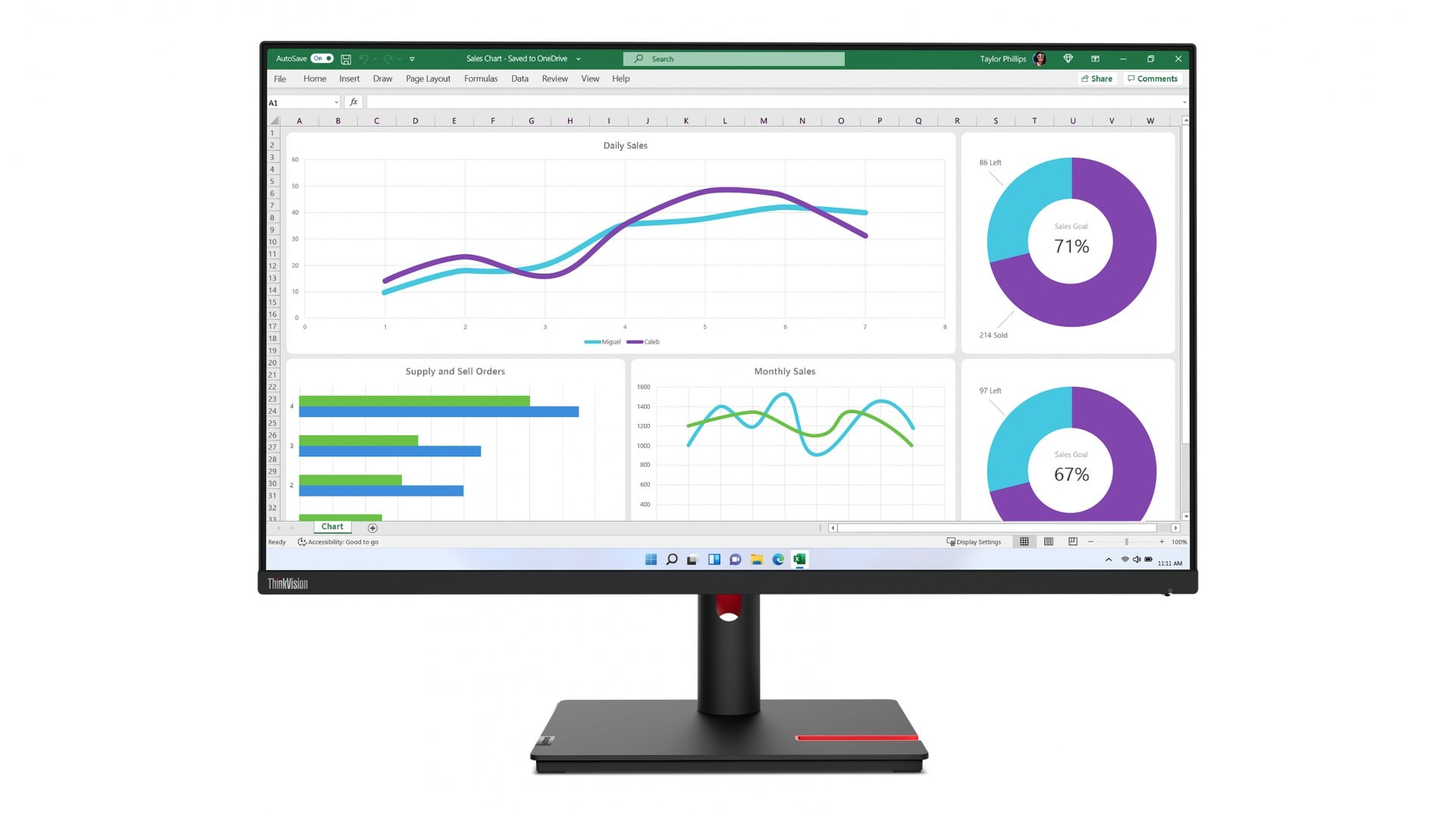 LENOVO Monitor ThinkVision T32h-30 31.5inch 2560x1440 Monitor 16:9 60Hz HDMI DP - Slika 5