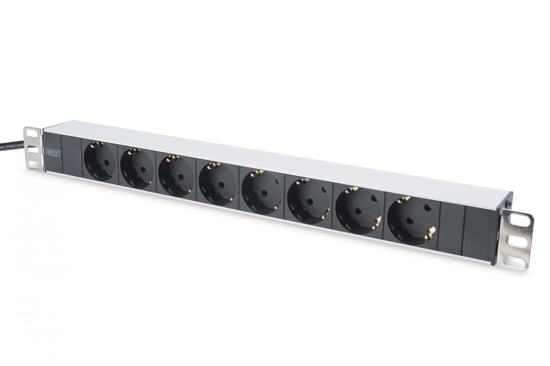 1U Aluminum PDU, rackmountable, 8x safety outlet 16A, 4000W, 250VAC 50/60Hz,