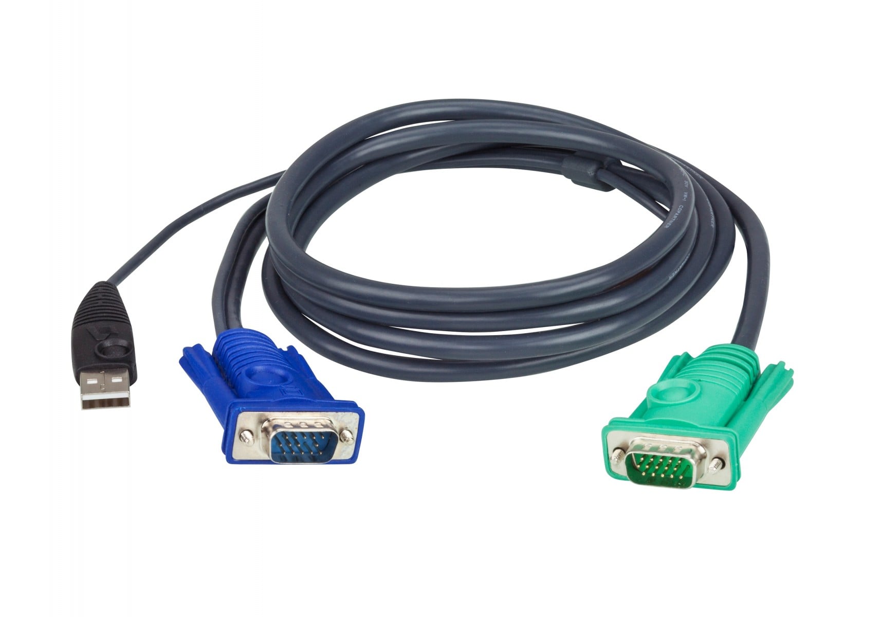 USB KVM Cable 3m – 3 m – VGA – Black – HD-15 – USB A – SPHD-15 – Male/Male