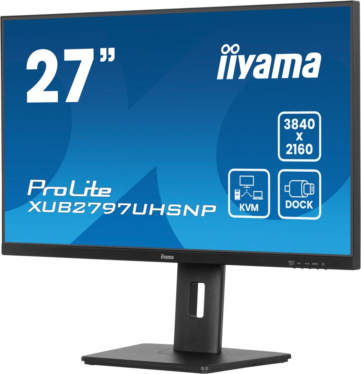 IIYAMA XUB2797UHSNP-B1 27inch IPS UHD 350cd/m2 4ms 15cm height adj. Stand HDMI DP USB-C Dock LAN Speakers - Slika 5