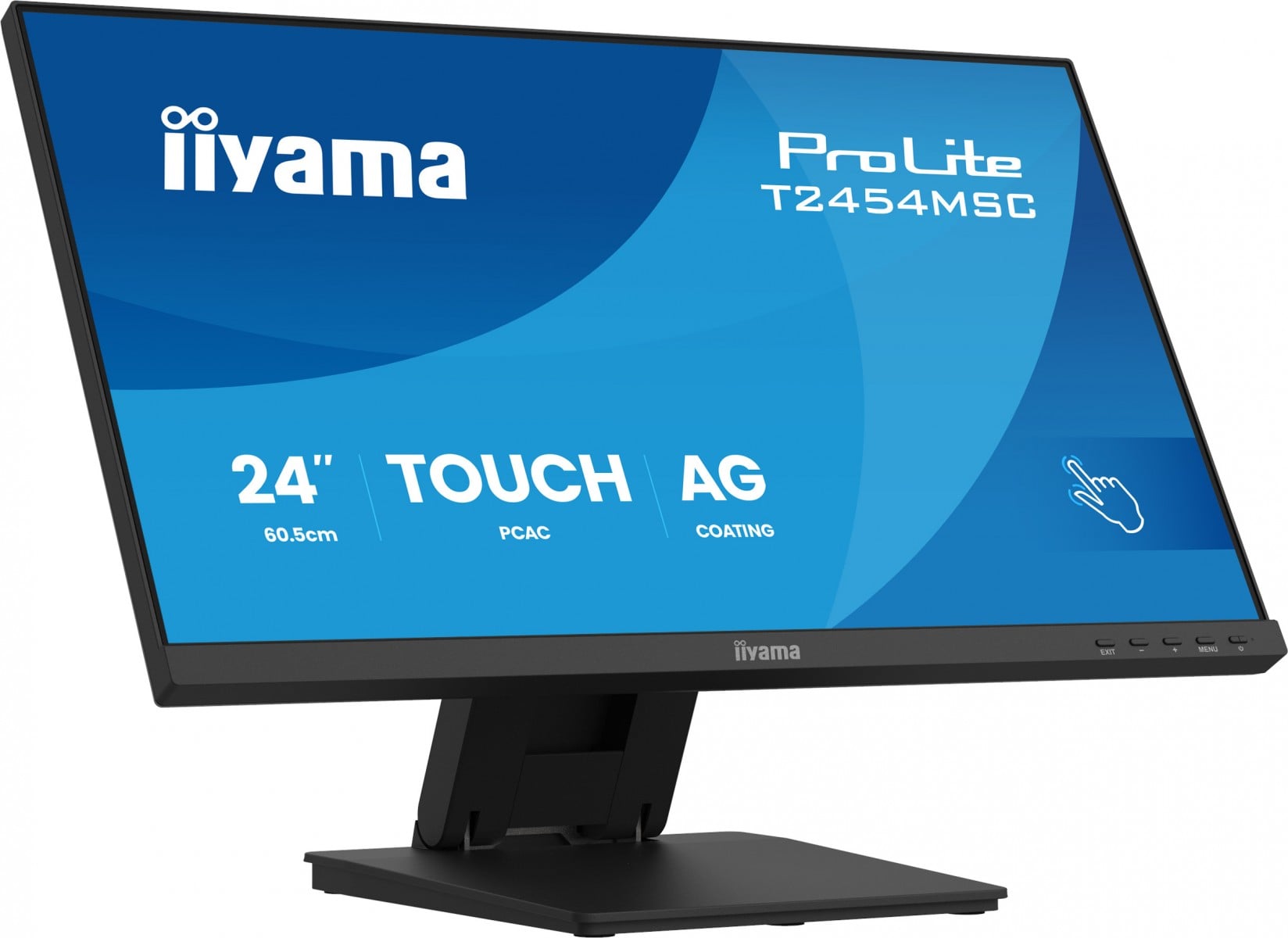 iiyama T2454MSC-B3AG 24inch InCell PCAP 10P Touch Anti Glare 25perc Haze 1920×1080 IPS-panel Slim Bezel Speakers DisplayPort