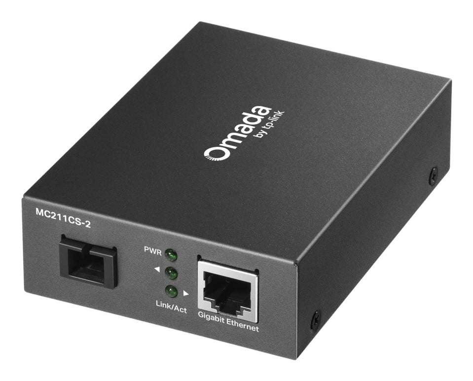 TP-Link MC211CS-2 RJ45 GbE to 1000 Mbps SM SC WDM Bi-Di Fiber Converter 1550/1310 2 km