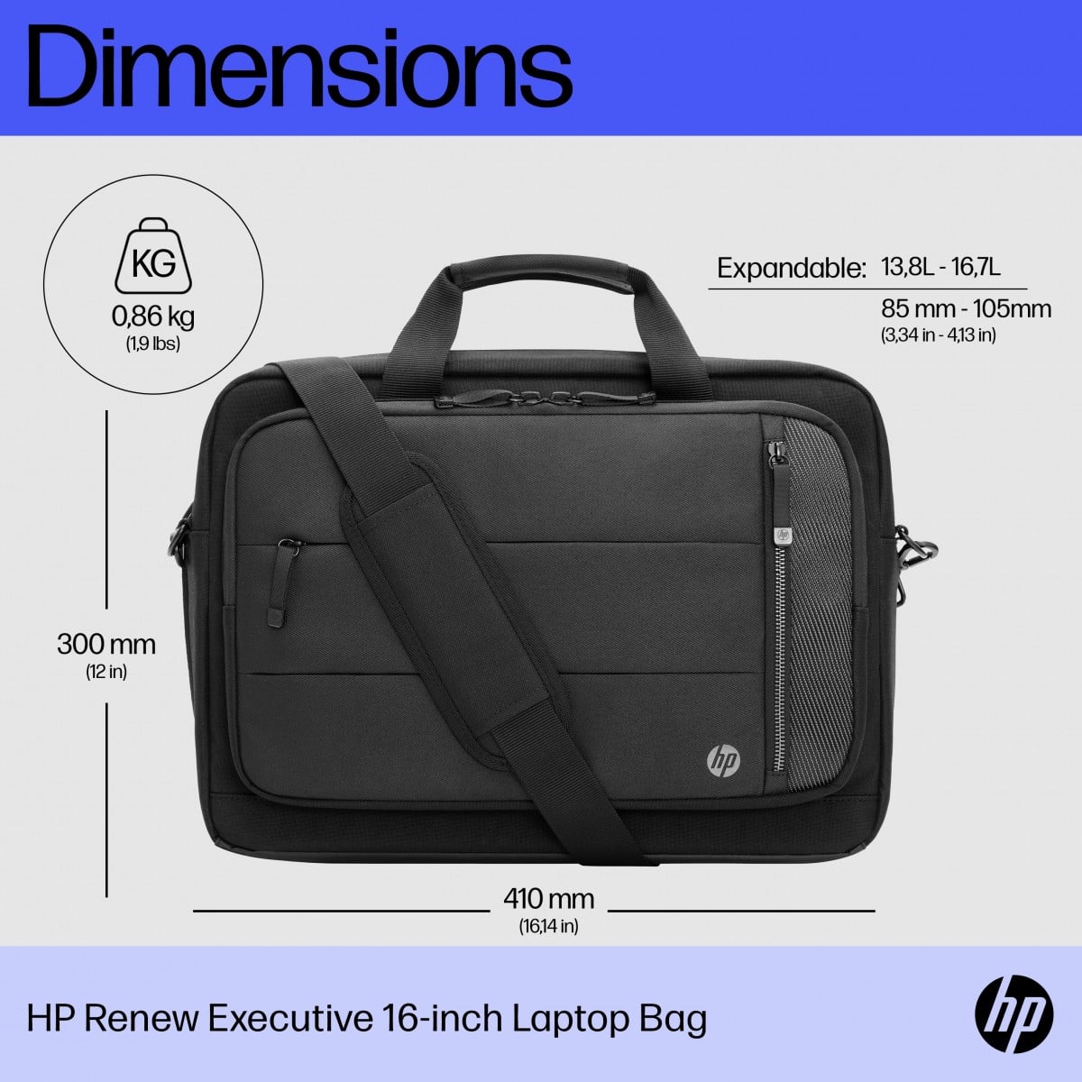 HP notebook bag Renew Executive 16" black (6B8Y2AA) - Slika 10