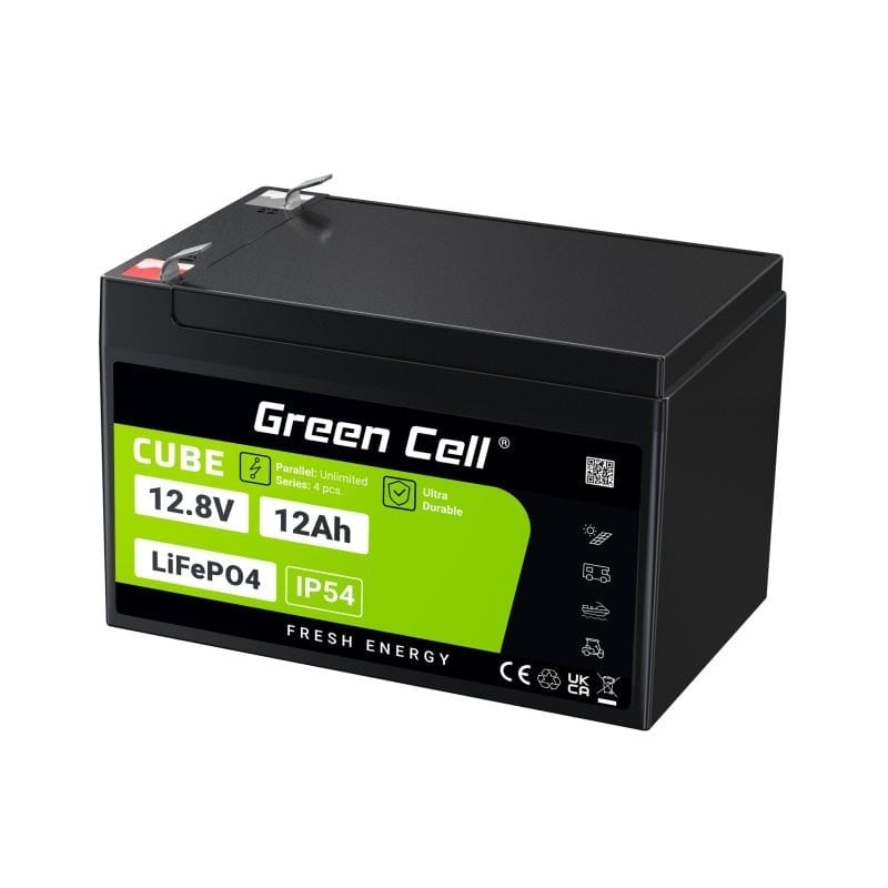 Green Cell LFPGC12V12AH CUBE Battery LiFePO4 12Ah 12.8V 153.6Wh Lithium Iron Phosphate for Wheelchair, Toys, Scooter - Slika 10