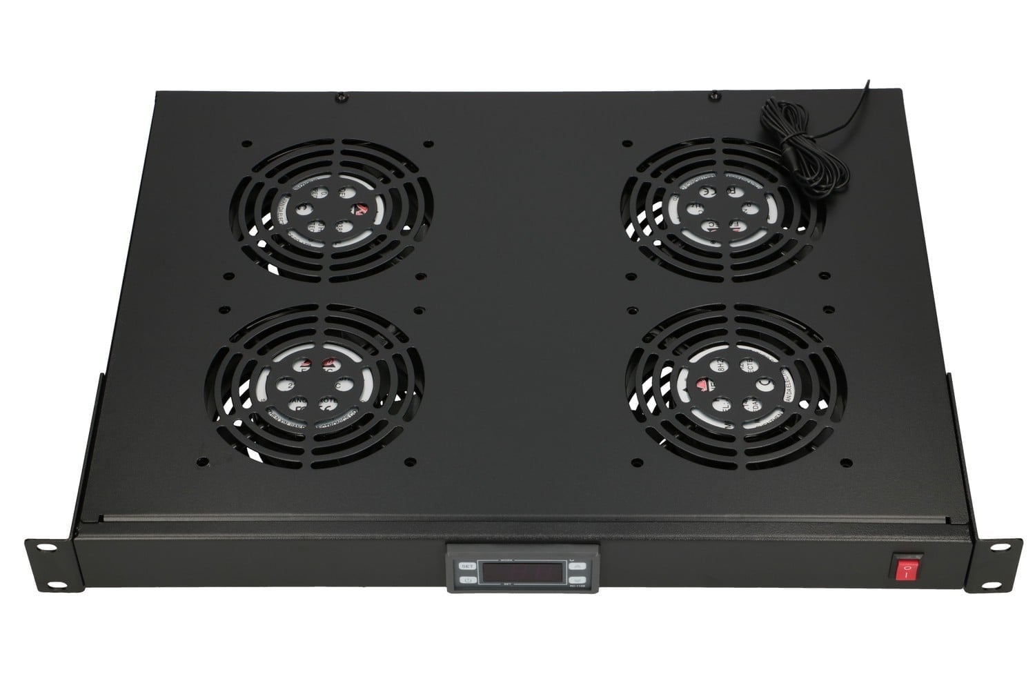 Extralink 19\” RACK MOUNT FAN PANEL (4 FANS) WITH THERMOSTAT