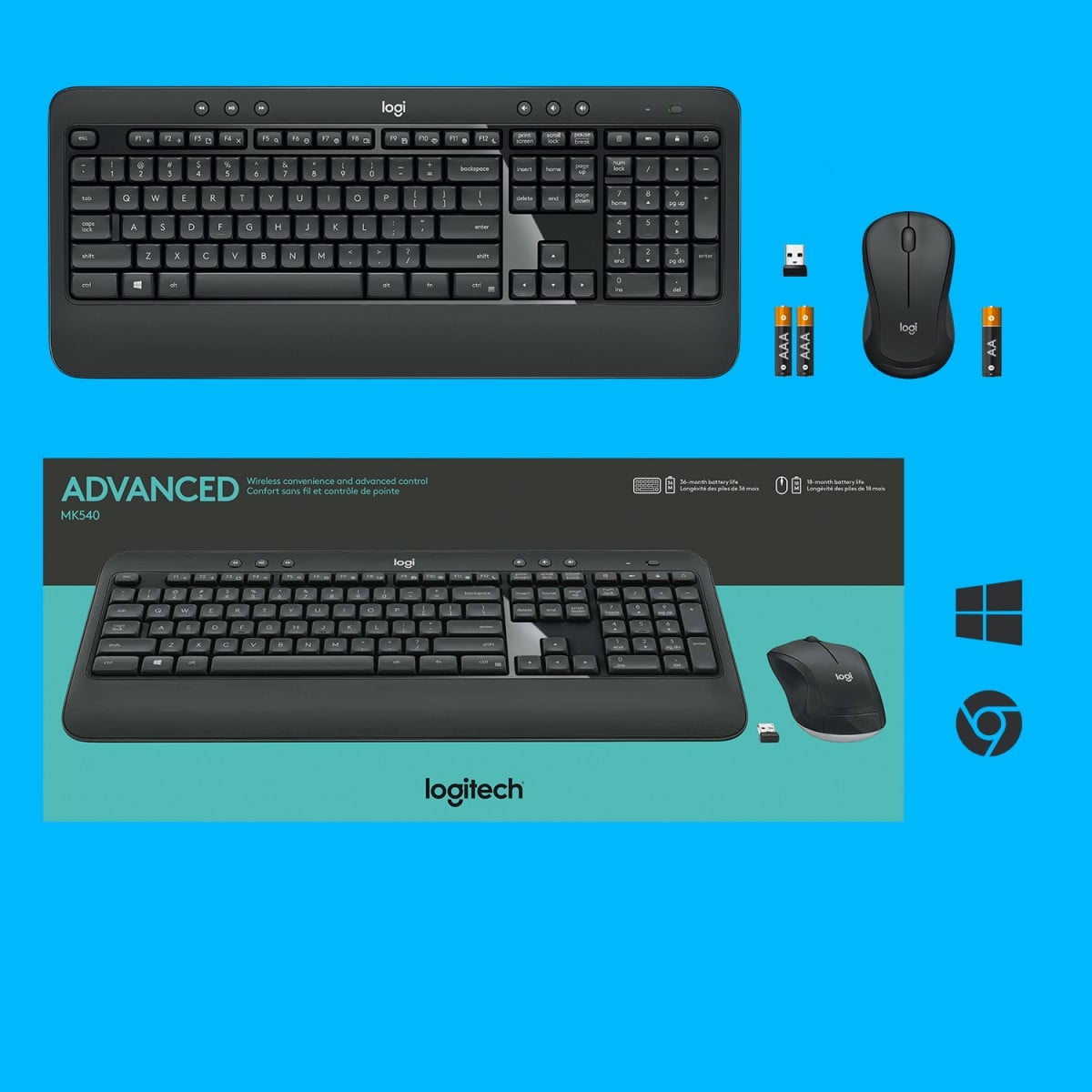 Logitech MK540 ADVANCED Wireless Keyboard and Mouse Combo US INT'L - Slika 10