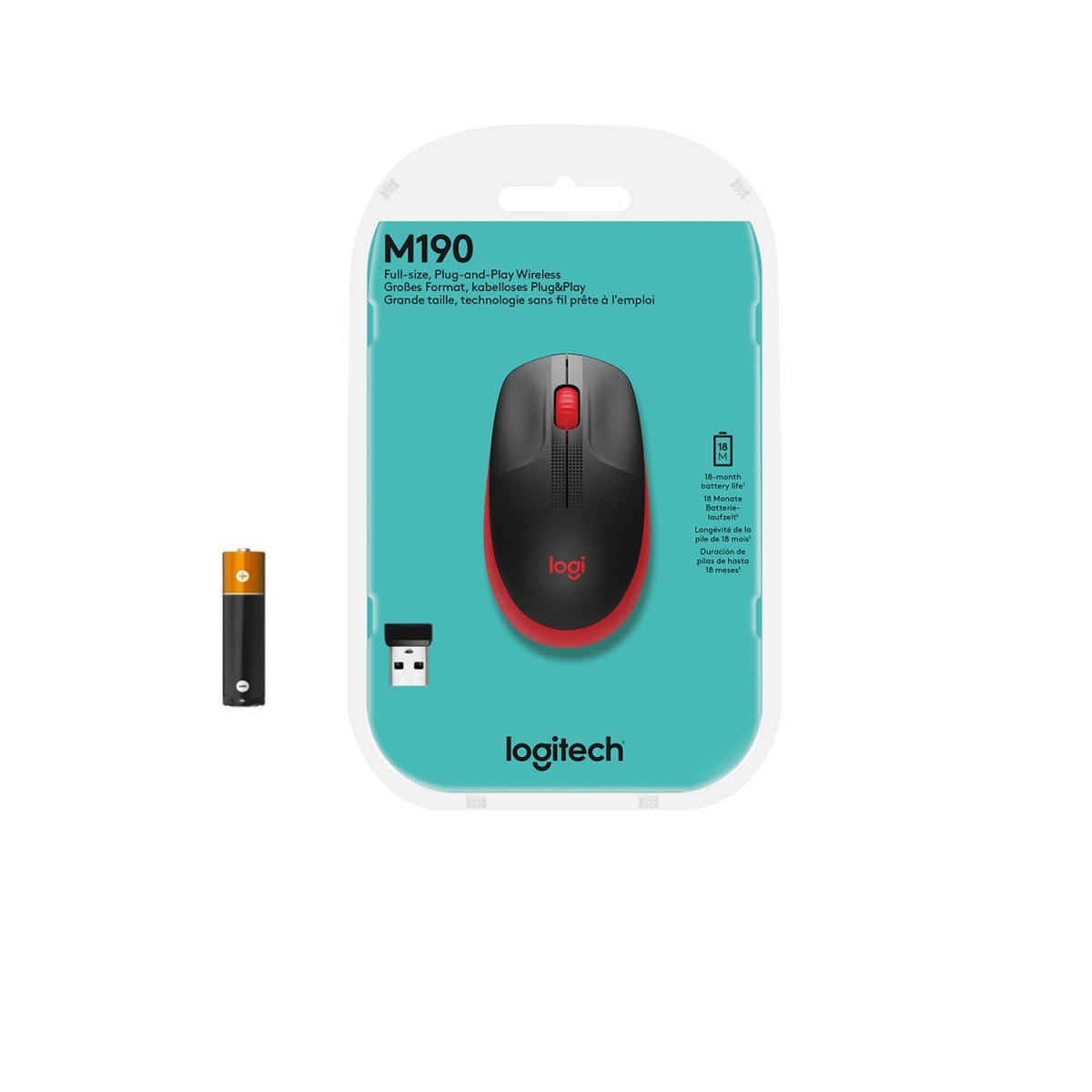 M190 Full-size wireless mouse RED EMEA - Slika 7