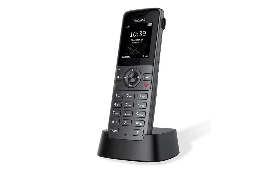 Yealink 1302021 W73H Wireless IP Mobile Phone Black 2 Lines 50m Indoor Range