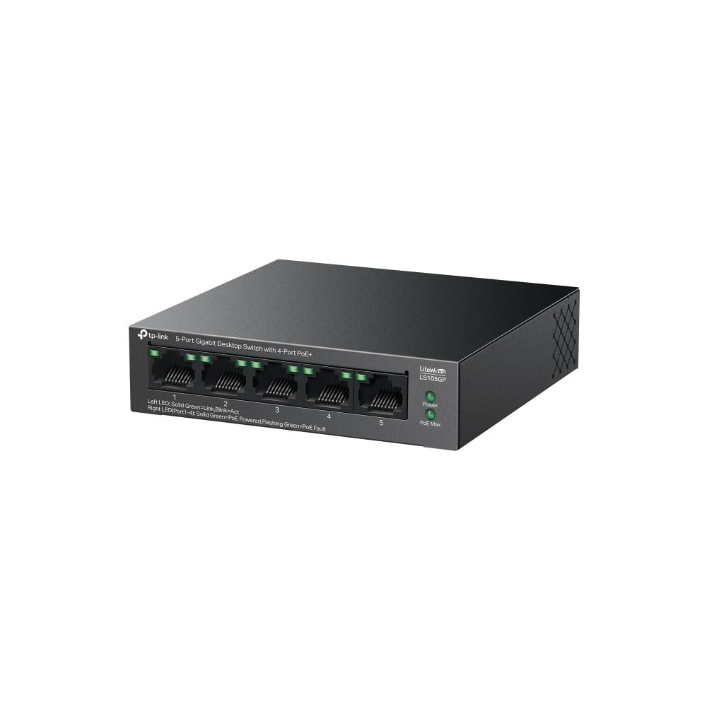 TP-Link LS105GP 5-Port Gigabit Desktop Switch with 4-Port PoE+ - Slika 3