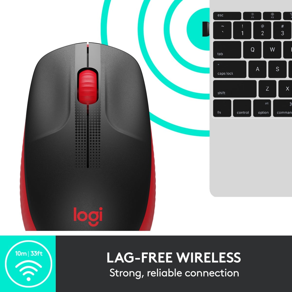 M190 Full-size wireless mouse RED EMEA - Slika 9
