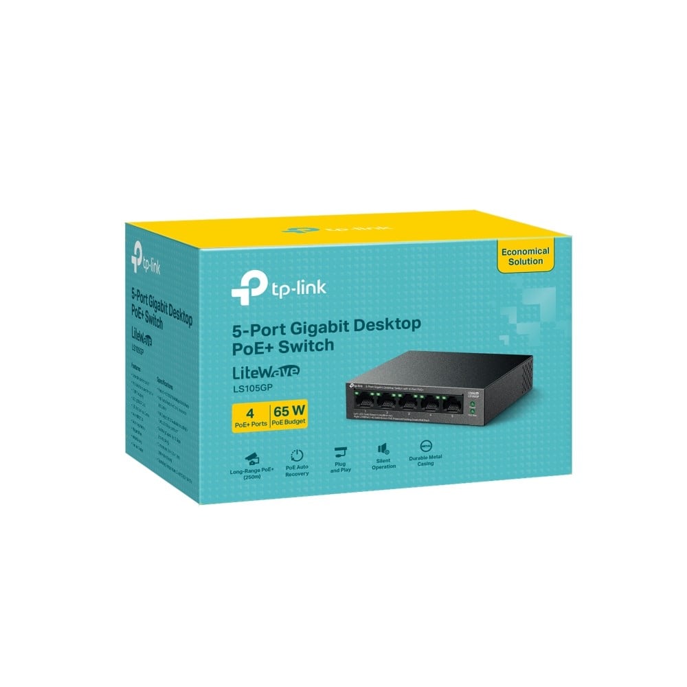 TP-Link LS105GP 5-Port Gigabit Desktop Switch with 4-Port PoE+ - Slika 4
