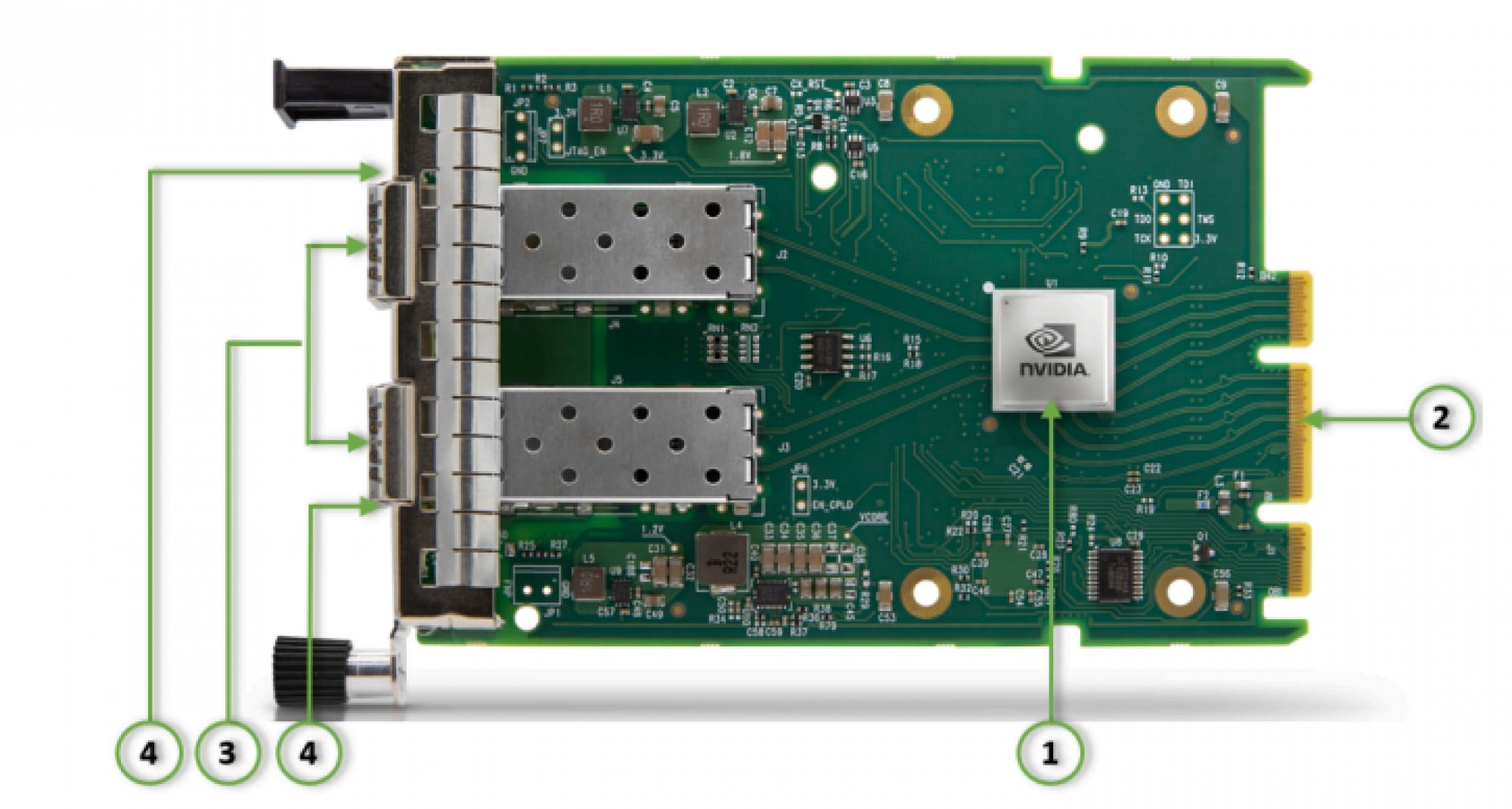 ConnectX®-6 Lx EN adapter card, 25GbE OCP3.0, With Host Management, Dual-port SFP28, PCIe 4.0 x8, Crypto Enabled and Secure Boot, Thumbscrew (Pull Tab) Bracket