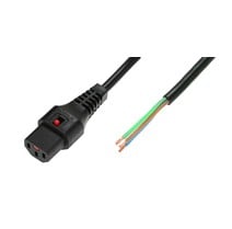 OPEN/IEC C13 Straight Female 1m Black Power Cable with IEC LOCK
