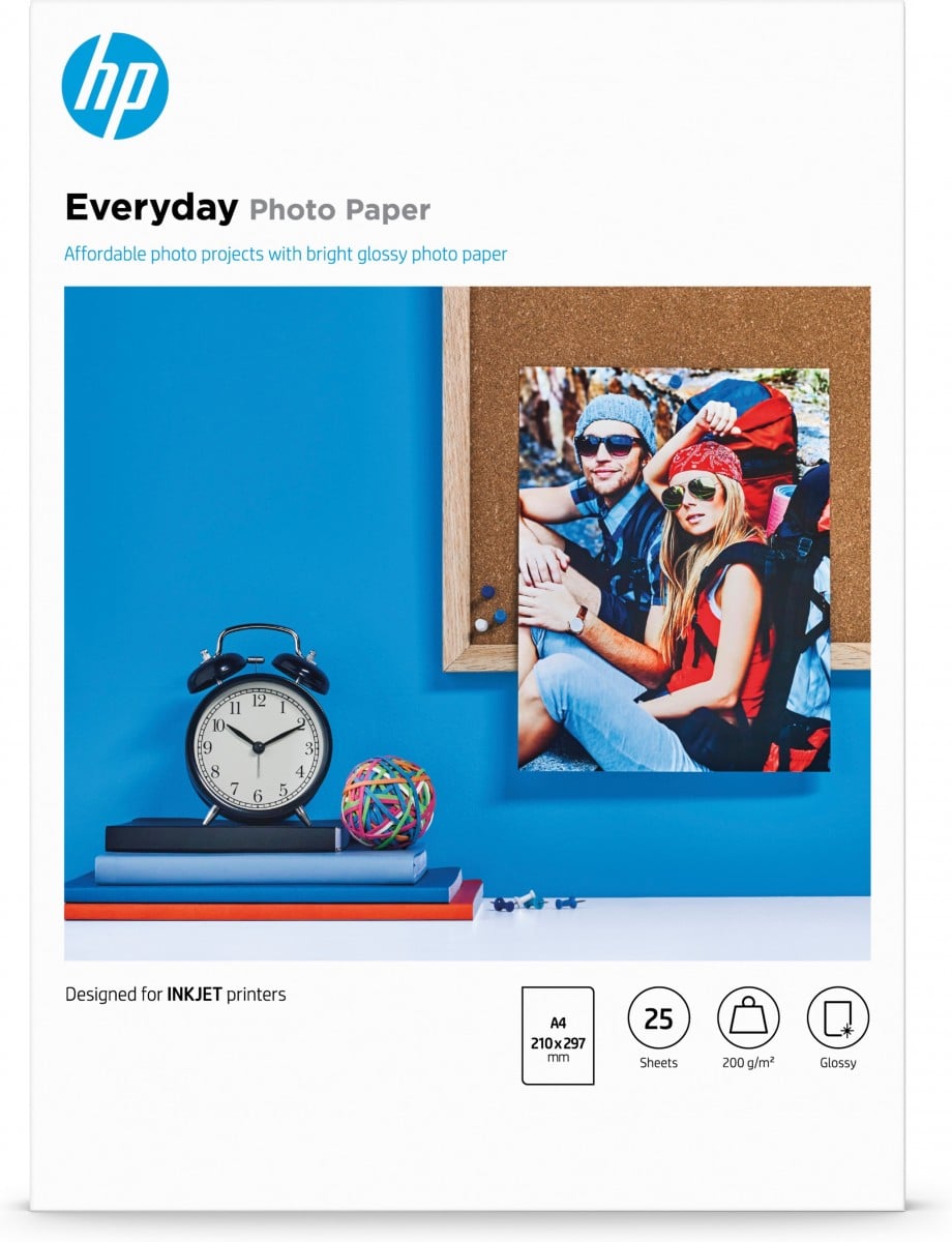 HP Everyday Glossy Photo Paper-25 sht/A4/210 x 297 mm