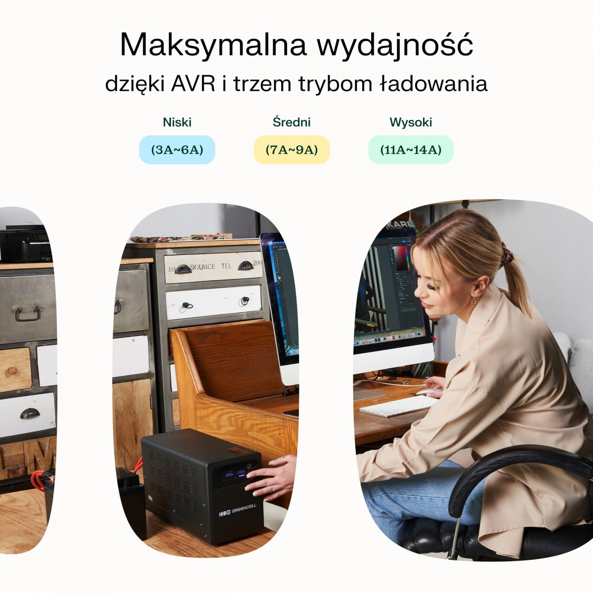 Green Cell UPSLPPC500 Uninterruptible Power Supply AVR UPS 800VA 500W PowerCore 12 VDC with LCD Display - Slika 9